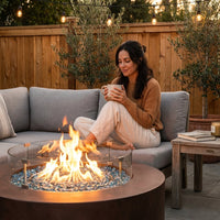 41''Round Fire Pit Table,50000 BTU Outdoor Propane Patio Fire Pit — Lifestyle