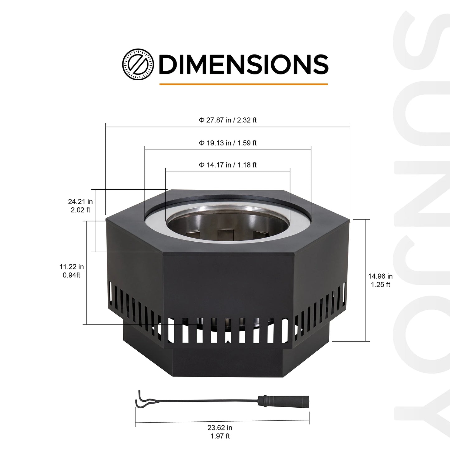 28 in Smokeless Fire Pit with Removable Ash Pan, Outdoor Portable Wood Burning Fireplace with PVC Cover and Fire Poker ,Ideal for Camping, Bonfire, and Backyard, Black