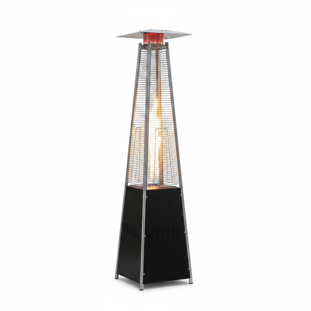 48,000 BTU Pyramid Standing Patio Heater Propane Heater for Outdoor Use with Wheels Ideal for Backyard Balcony 6-8